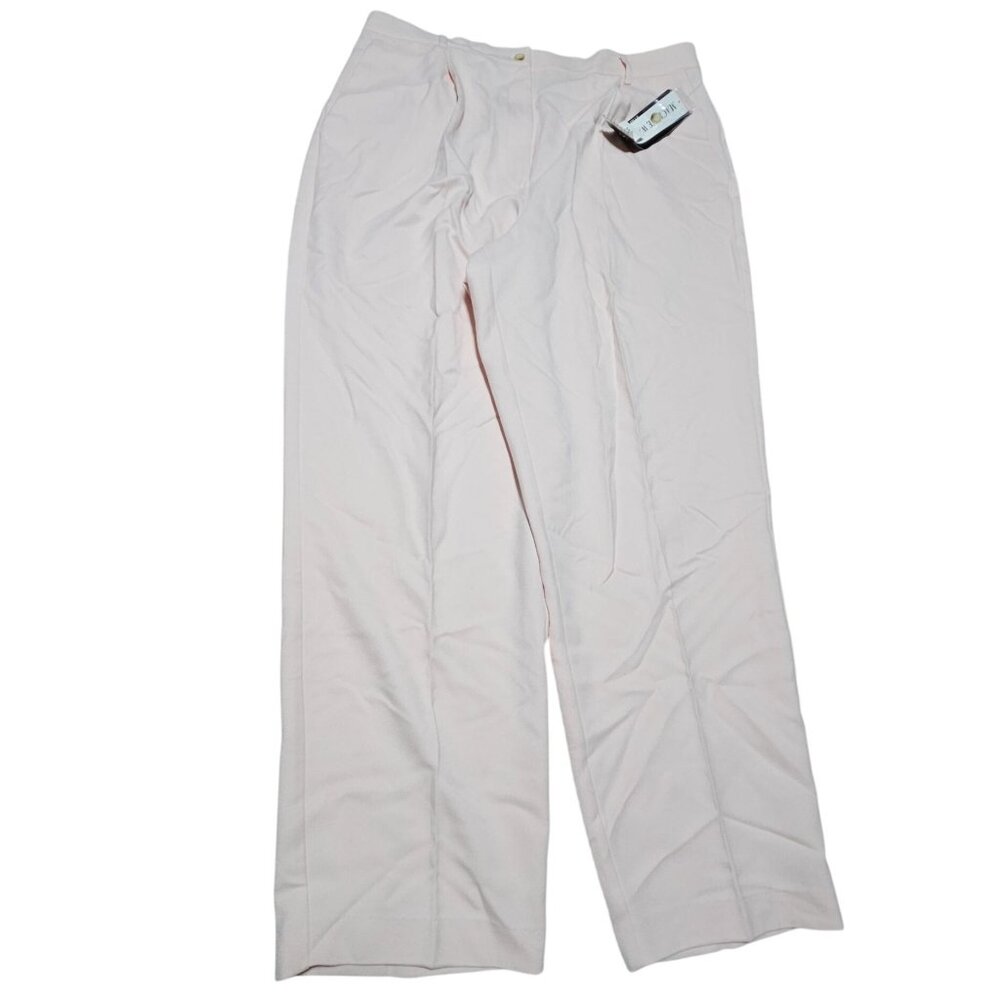 Sag Harbor Pink Polyester Pants Womens Plus Size 20W Straight Leg Elastic Waist
